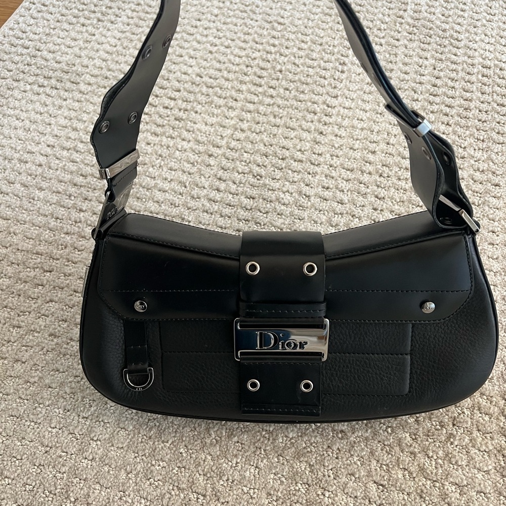 Dior Black and Silver City Chic Handbag